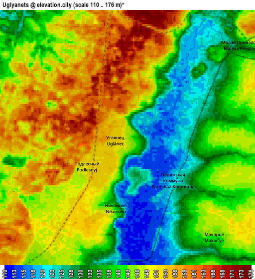 Zoom OUT 2x Uglyanets, Russia elevation map