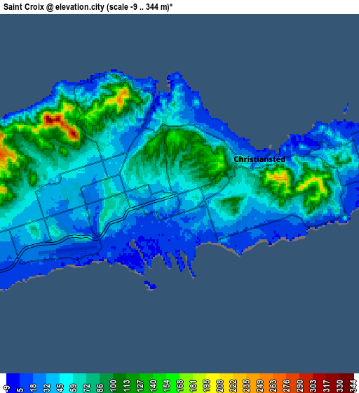 Zoom OUT 2x Saint Croix, U.S. Virgin Islands elevation map
