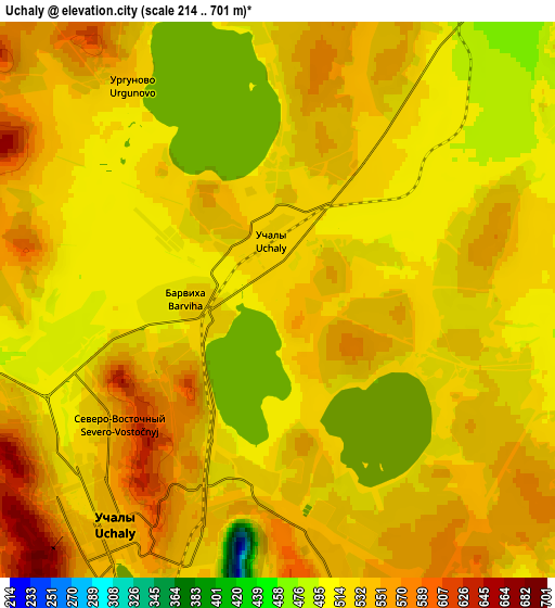 Zoom OUT 2x Uchaly, Russia elevation map