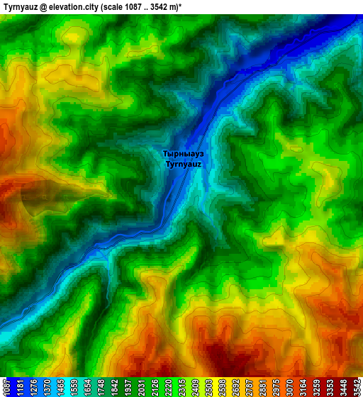 Zoom OUT 2x Tyrnyauz, Russia elevation map