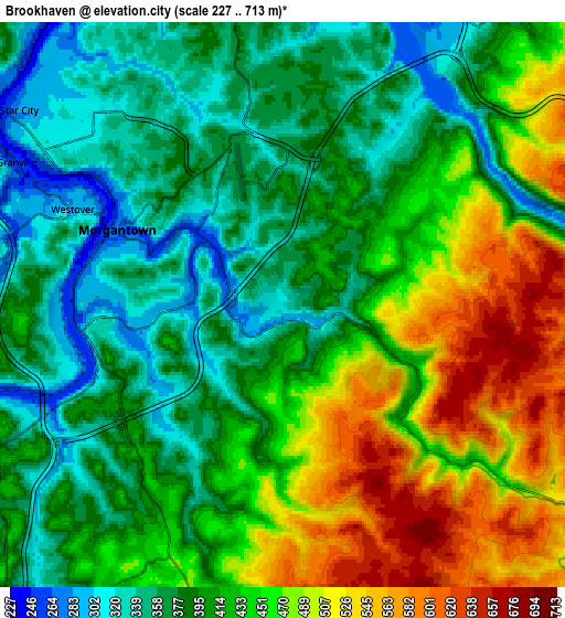 Zoom OUT 2x Brookhaven, United States elevation map