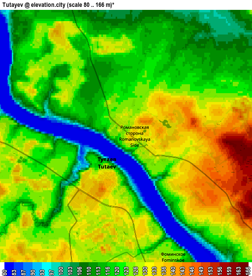 Zoom OUT 2x Tutayev, Russia elevation map
