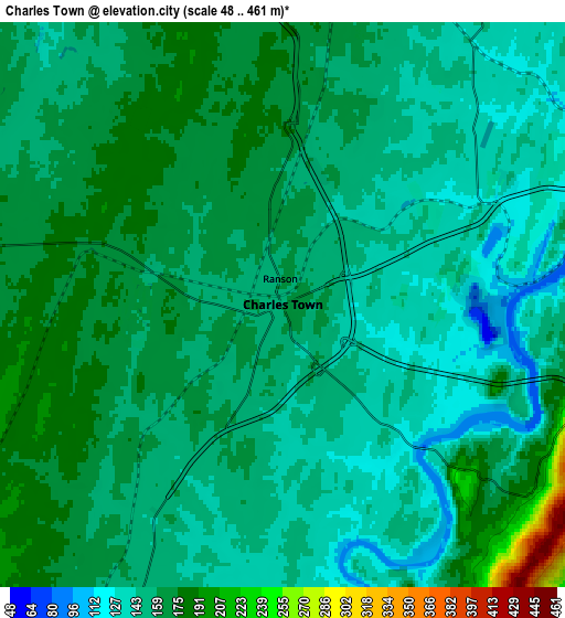 Zoom OUT 2x Charles Town, United States elevation map