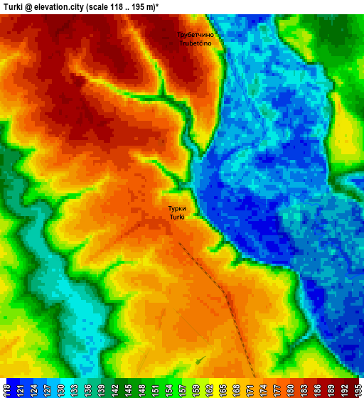 Zoom OUT 2x Turki, Russia elevation map