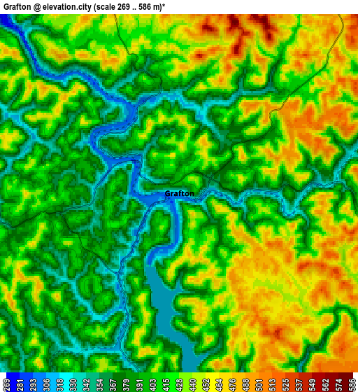 Zoom OUT 2x Grafton, United States elevation map