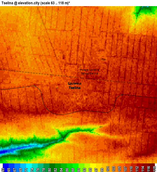 Zoom OUT 2x Tselina, Russia elevation map