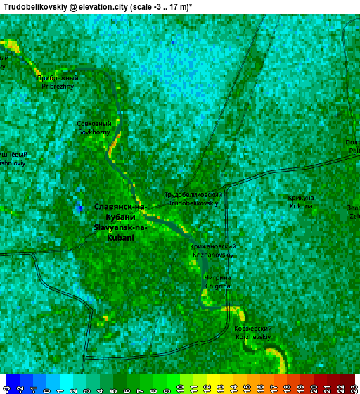 Zoom OUT 2x Trudobelikovskiy, Russia elevation map