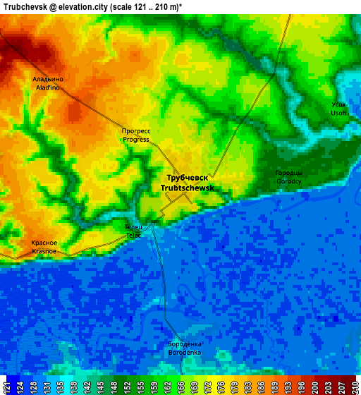 Zoom OUT 2x Trubchevsk, Russia elevation map