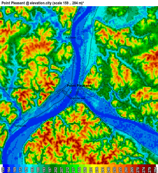 Zoom OUT 2x Point Pleasant, United States elevation map