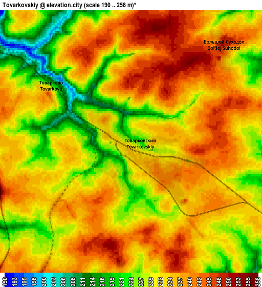 Zoom OUT 2x Tovarkovskiy, Russia elevation map