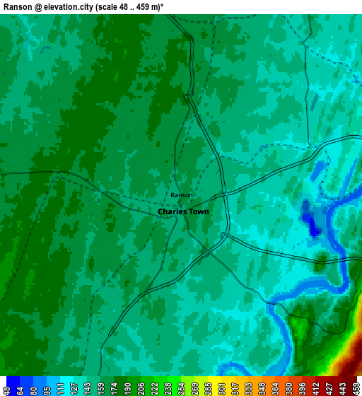 Zoom OUT 2x Ranson, United States elevation map