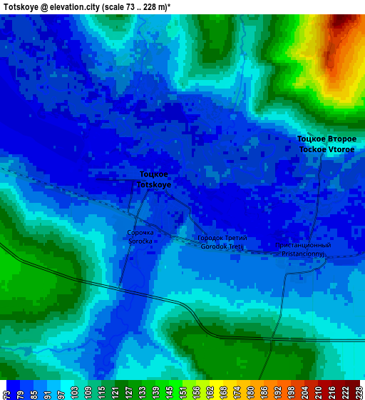 Zoom OUT 2x Totskoye, Russia elevation map