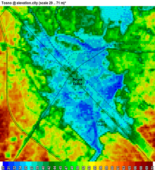 Zoom OUT 2x Tosno, Russia elevation map