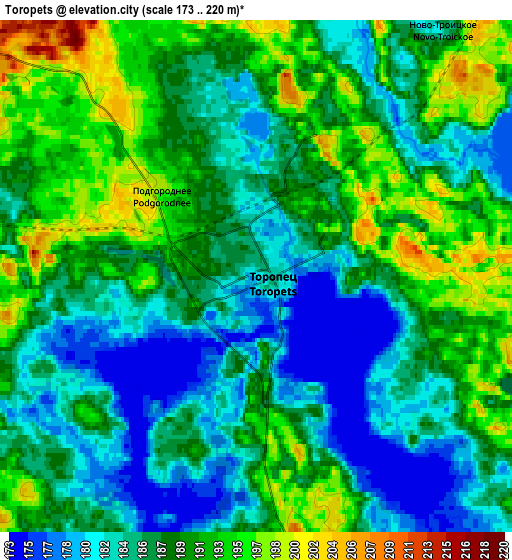 Zoom OUT 2x Toropets, Russia elevation map