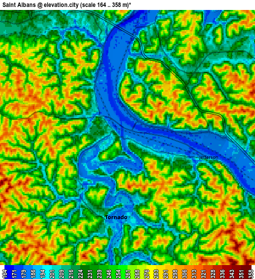 Zoom OUT 2x Saint Albans, United States elevation map