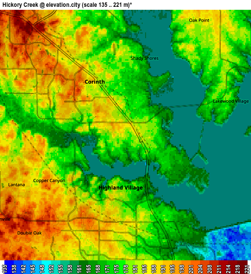 Zoom OUT 2x Hickory Creek, United States elevation map