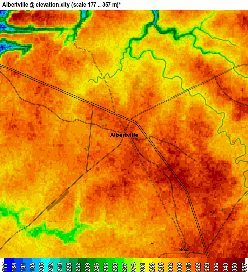 Zoom OUT 2x Albertville, United States elevation map