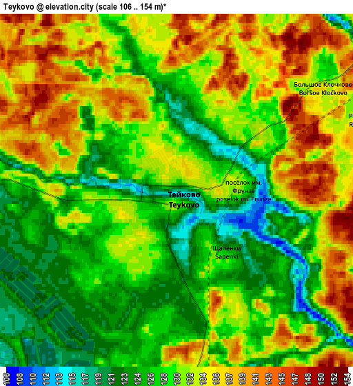 Zoom OUT 2x Teykovo, Russia elevation map