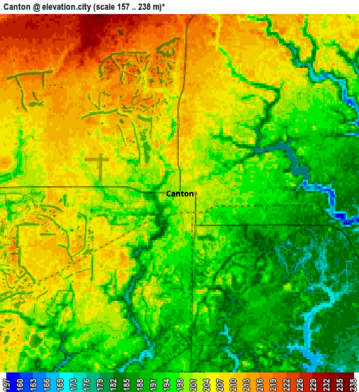 Zoom OUT 2x Canton, United States elevation map