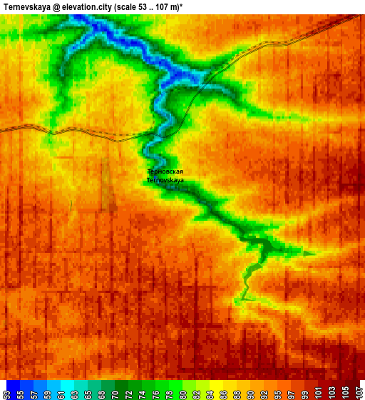 Zoom OUT 2x Ternevskaya, Russia elevation map