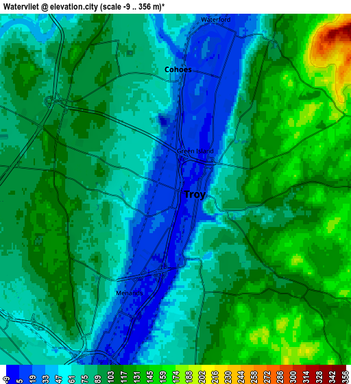 Zoom OUT 2x Watervliet, United States elevation map