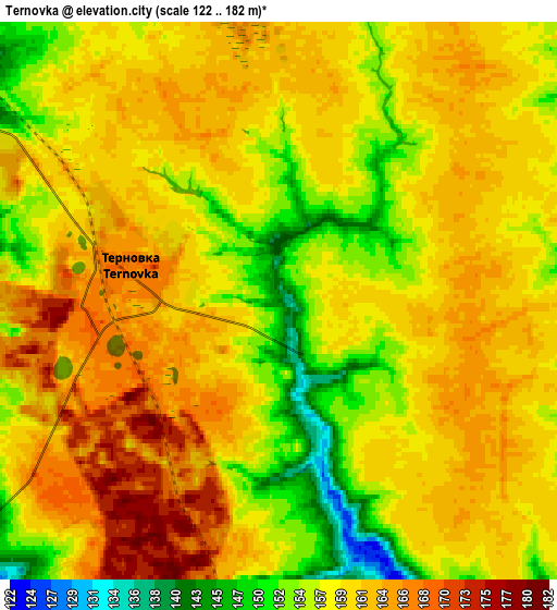 Zoom OUT 2x Ternovka, Russia elevation map