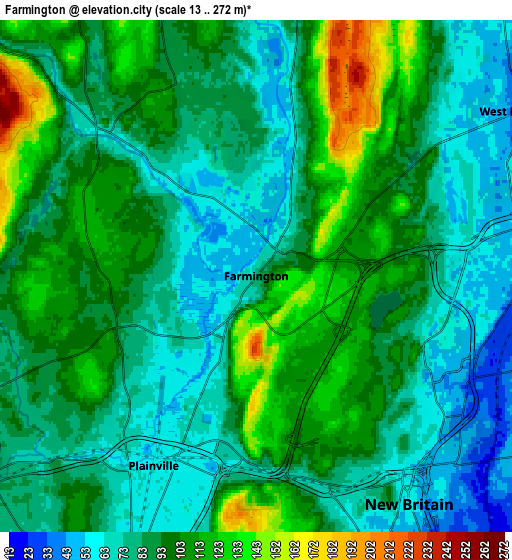 Zoom OUT 2x Farmington, United States elevation map