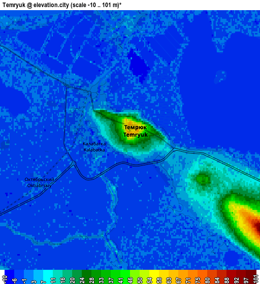 Zoom OUT 2x Temryuk, Russia elevation map