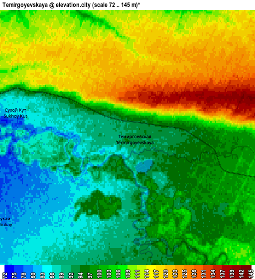 Zoom OUT 2x Temirgoyevskaya, Russia elevation map