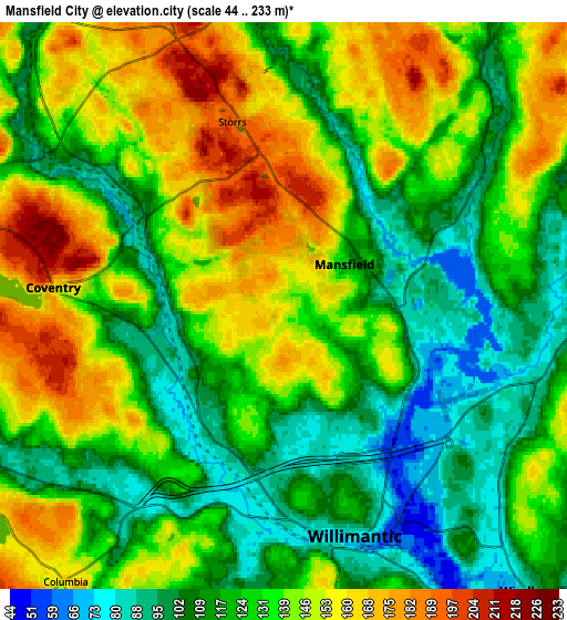 Zoom OUT 2x Mansfield City, United States elevation map