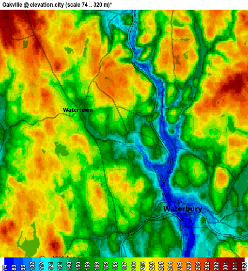 Zoom OUT 2x Oakville, United States elevation map