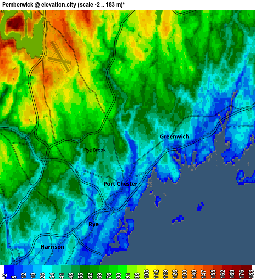 Zoom OUT 2x Pemberwick, United States elevation map