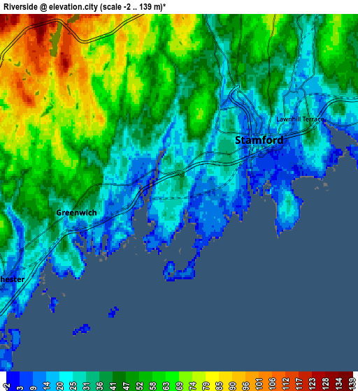 Zoom OUT 2x Riverside, United States elevation map