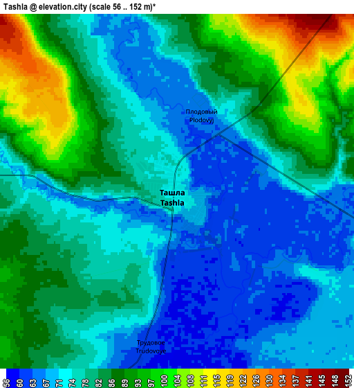 Zoom OUT 2x Tashla, Russia elevation map