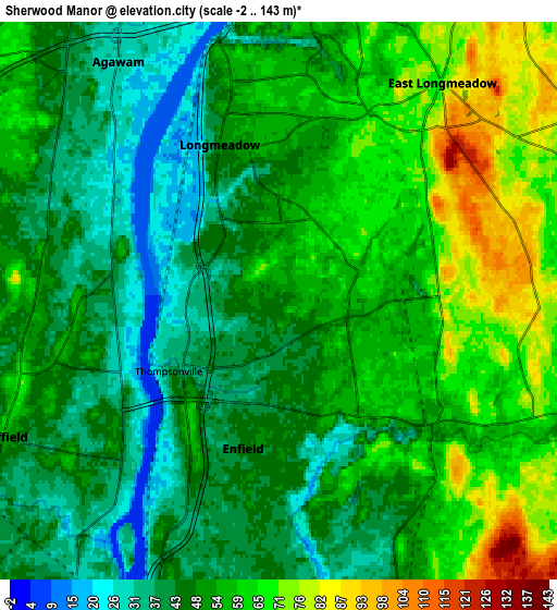 Zoom OUT 2x Sherwood Manor, United States elevation map