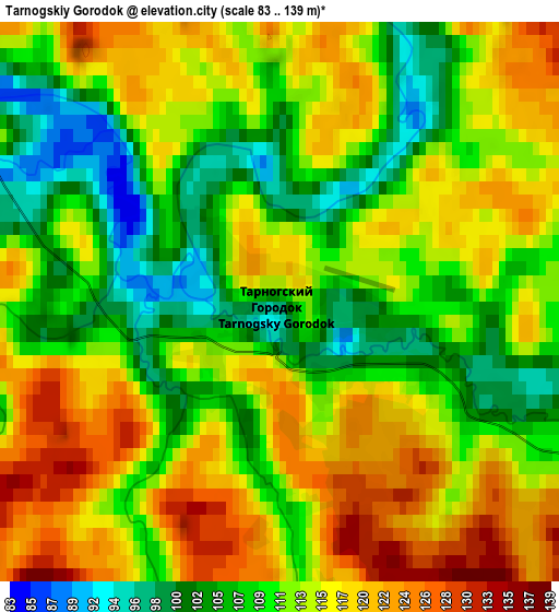 Zoom OUT 2x Tarnogskiy Gorodok, Russia elevation map