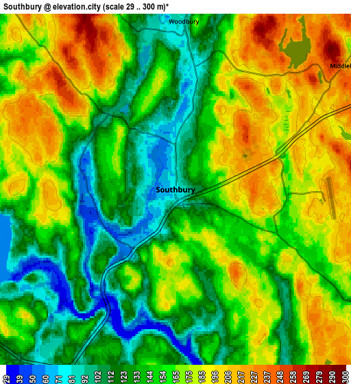 Zoom OUT 2x Southbury, United States elevation map