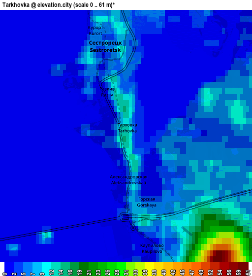 Zoom OUT 2x Tarkhovka, Russia elevation map