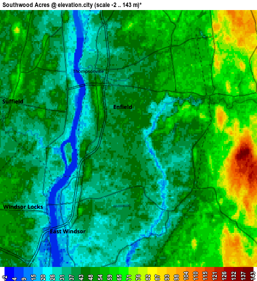 Zoom OUT 2x Southwood Acres, United States elevation map