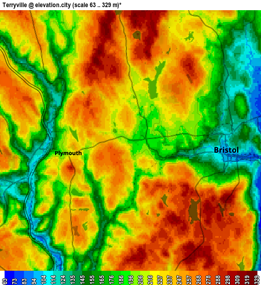 Zoom OUT 2x Terryville, United States elevation map