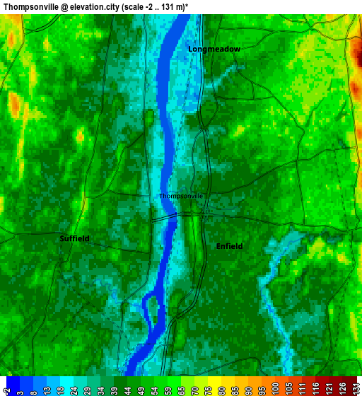 Zoom OUT 2x Thompsonville, United States elevation map