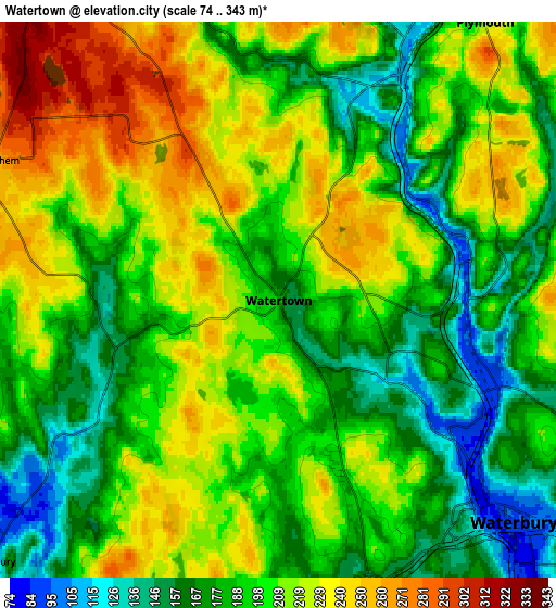 Zoom OUT 2x Watertown, United States elevation map