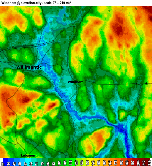 Zoom OUT 2x Windham, United States elevation map