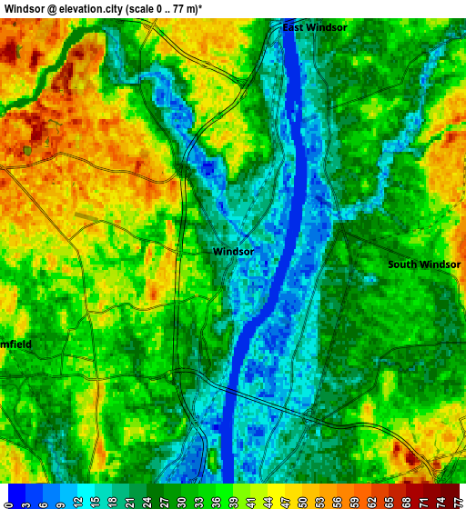 Zoom OUT 2x Windsor, United States elevation map