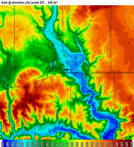 Zoom OUT 2x Adel, United States elevation map