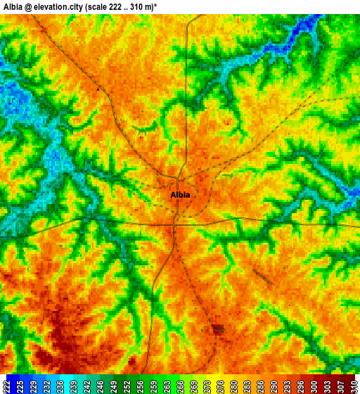 Zoom OUT 2x Albia, United States elevation map