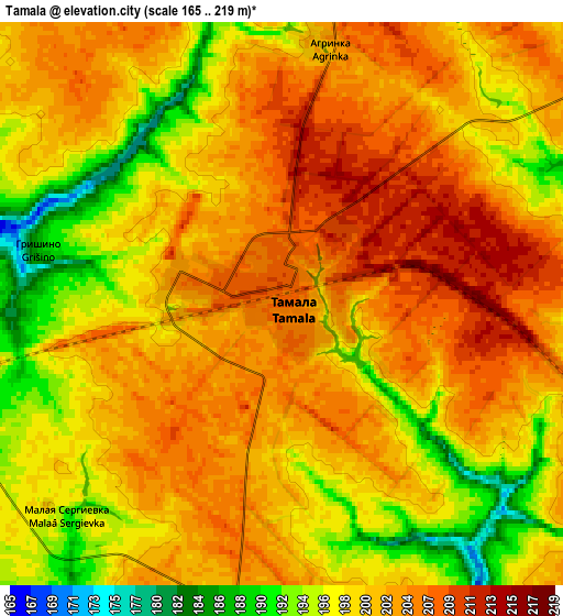 Zoom OUT 2x Tamala, Russia elevation map