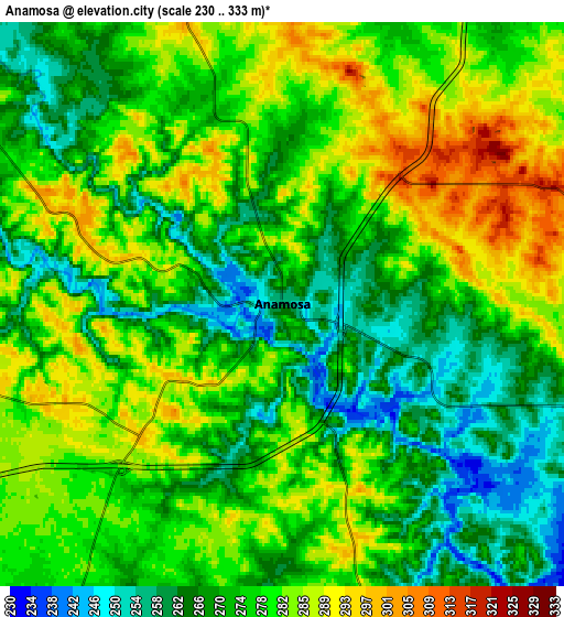 Zoom OUT 2x Anamosa, United States elevation map