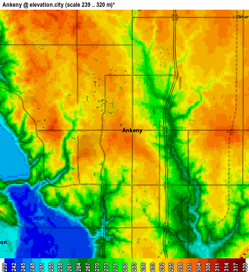 Zoom OUT 2x Ankeny, United States elevation map