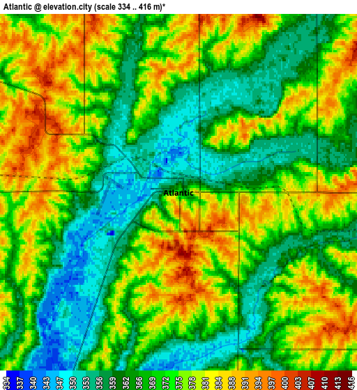 Zoom OUT 2x Atlantic, United States elevation map